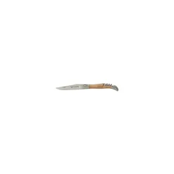Laguiole en Aubrac Shepherd's Cross klap-steakmes 12 cm olijfhout met kurkentrekker