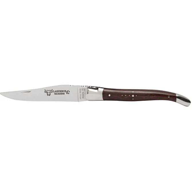 Laguiole en Aubrac Shepherd's Cross klap-steakmes 12 cm slangenhout