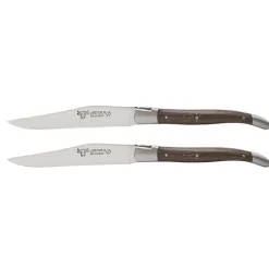 Laguiole en Aubrac Shepherd's Cross steakmes 11,5 cm wengéhout 2 stuks