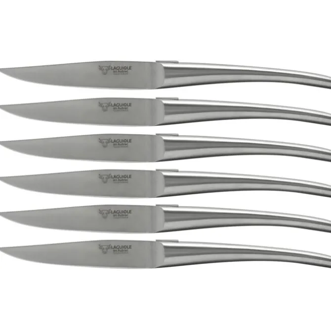 Laguiole en Aubrac steakmes 11,5 cm messenstaal 6 stuks
