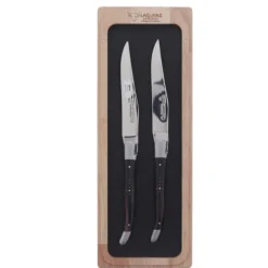 Laguiole en Aubrac steakmes 11,5 cm Macassar ebbenhout 2 stuks