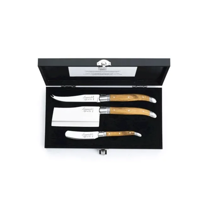 Laguiole Style de Vie Luxury Line kaasmessenset olijfhout 3-delig