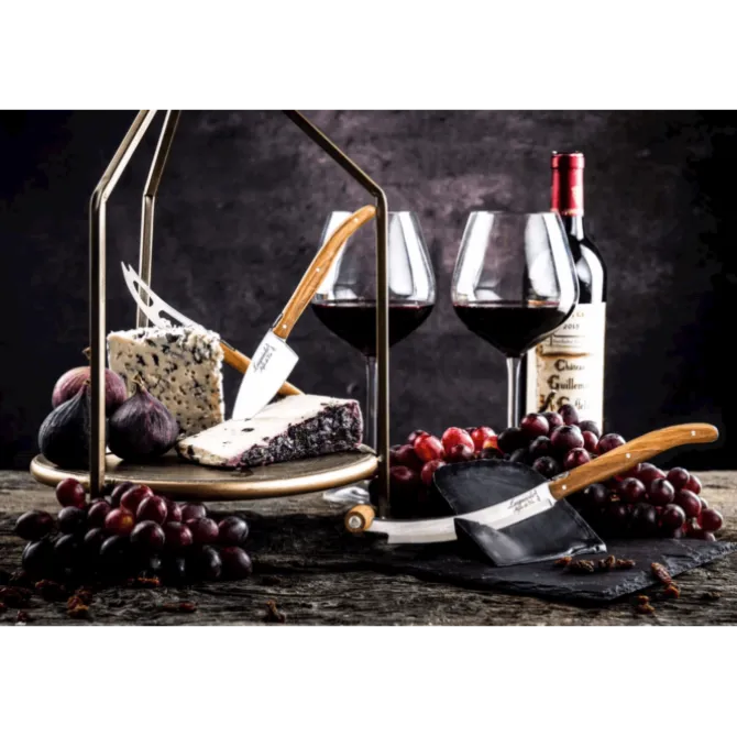 Laguiole Style de Vie Luxury Line V2 kaasmessenset olijfhout 3-delig