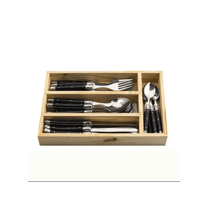 Laguiole Style de Vie Premium Line couvert zwart 24-delig