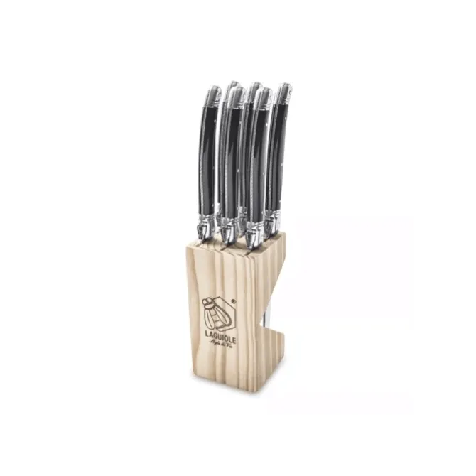 Laguiole Style de Vie Premium Line steakmessen zwart 6 stuks
