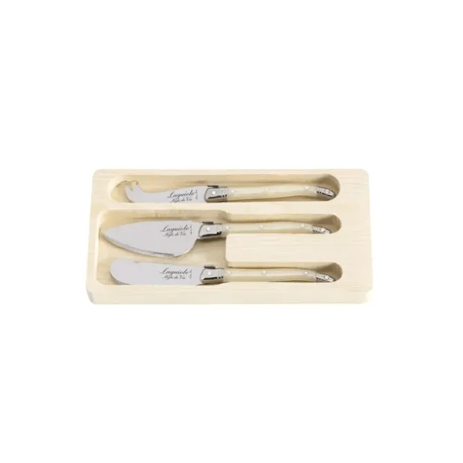 Laguiole Style de Vie Premium Line kaasmessenset parelmoer 3-delig