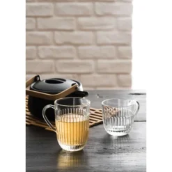 La Rochère Quessant koffieglas met oor en ribbel 270 ml glas