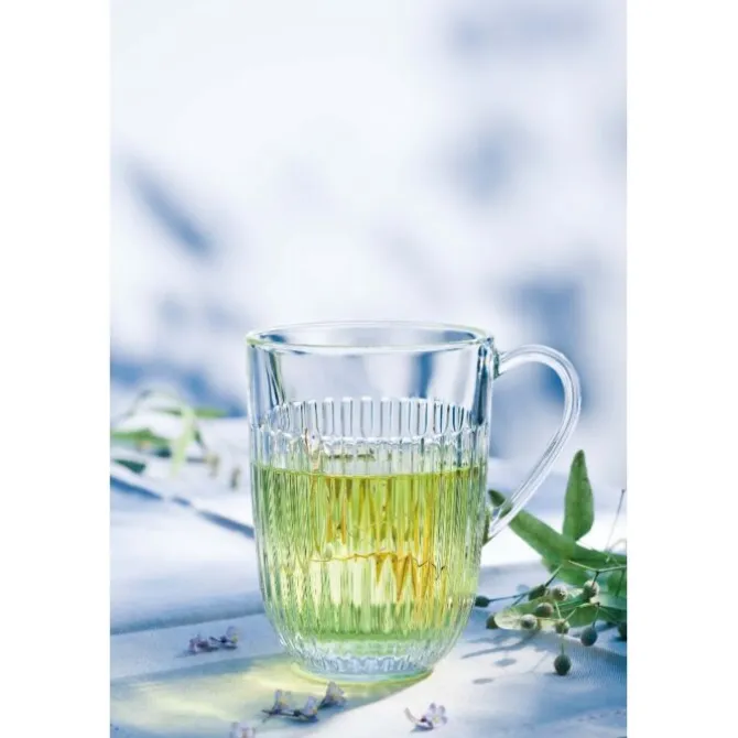 La Rochère Quessant theeglas met oor en ribbel 400 ml glas