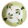 La Table Christmas Holly Coupe pastabord ø 22 cm aardewerk