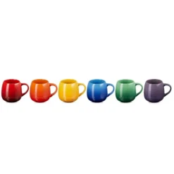 Le Creuset Coupe mok 230 ml aardewerk regenboog 6-delig
