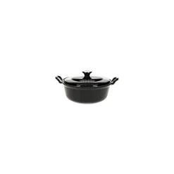 Le Creuset faitout braadpan met plaatstalen deksel 2,4 liter ø 24 cm gietijzer zwart