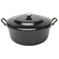 Le Creuset faitout braadpan met plaatstalen deksel 7,8 liter ø 32 cm gietijzer zwart