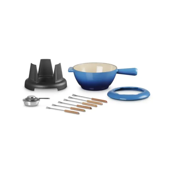 Le Creuset fondueset 2 liter gietijzer Azure
