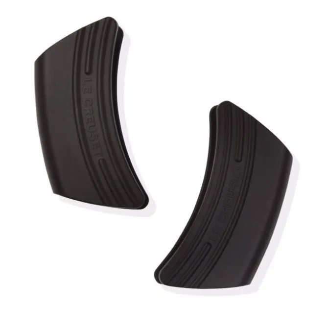 Le Creuset handvatten 12 x 6,5 cm silicone zwart 2 stuks