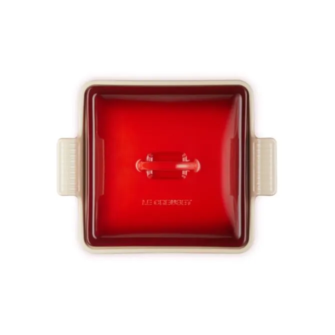 Le Creuset Heritage ovenschaal met deksel 2,4 liter aardewerk kersrood