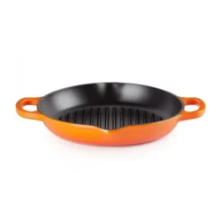 Le Creuset hoge grillplaat rond ø 25 cm gietijzer vulcanique