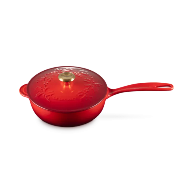 Le Creuset Holly Collection sauspan ø 21 cm gietijzer kersrood