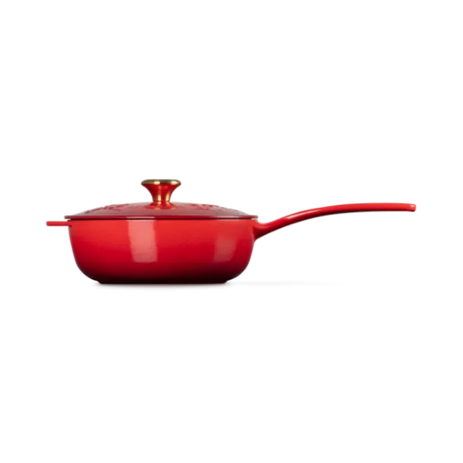 Le Creuset Holly Collection sauspan ø 21 cm gietijzer kersrood