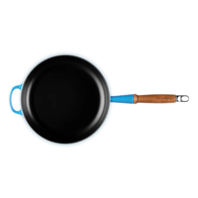 Le Creuset koekenpan rond met open greep ø 26 cm gietijzer Azure