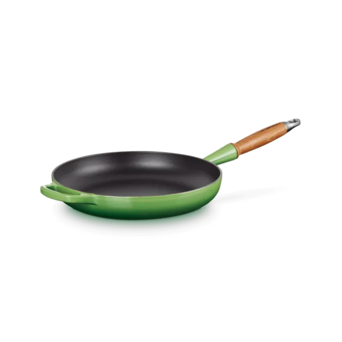 Le Creuset koekenpan rond met open greep ø 28 cm gietijzer bamboo
