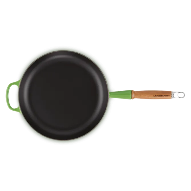 Le Creuset koekenpan rond met open greep ø 28 cm gietijzer bamboo
