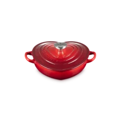 Le Creuset lage braadpan hartvormig ø 20 cm gietijzer kersrood