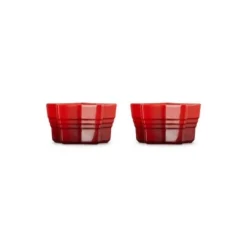 Le Creuset Noel ramekin ster aardewerk kersrood 2 stuks