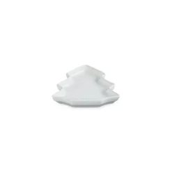 Le Creuset Noel serveerschaal kerstboom 19 cm aardewerk wit