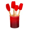 Le Creuset pollepelpot met 4 Premium spatels kersrood 5-delig
