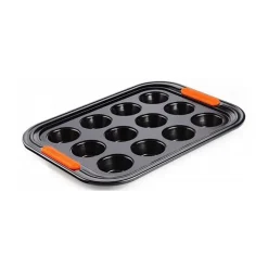 Le Creuset Pâtiliss bakvorm voor 12 mini-muffins staal zwart