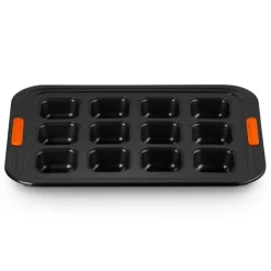 Le Creuset Pâtiliss bakvorm voor 12 brownies staal zwart
