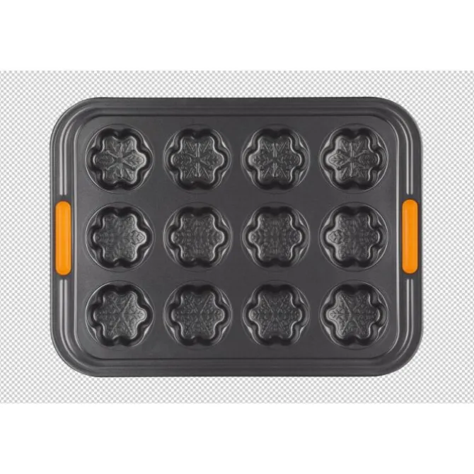 Le Creuset Pâtiliss bakvorm voor 12 sneeuwvlokken staal zwart