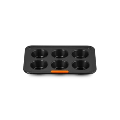 Le Creuset Pâtiliss muffinvorm voor 6 muffins staal zwart