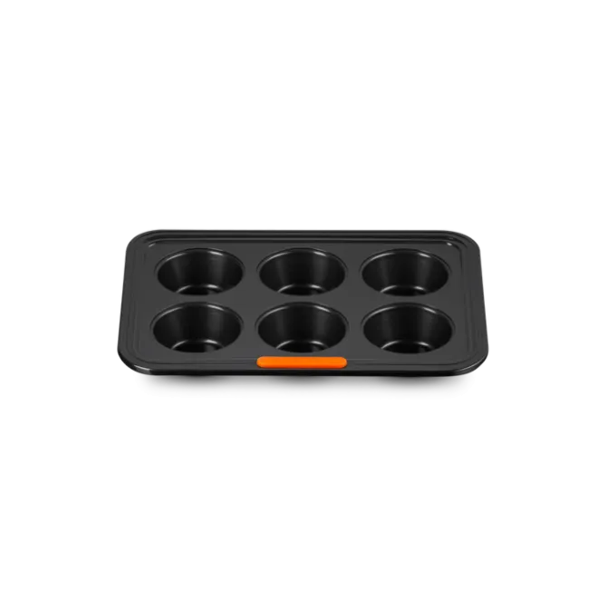 Le Creuset Pâtiliss muffinvorm voor 6 muffins staal zwart