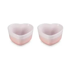 Le Creuset ramekin hart 300 ml aardewerk Shell Pink 2 stuks
