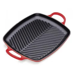 Le Creuset rechthoekige grill 30 cm gietijzer kersrood