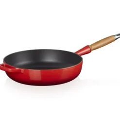 Le Creuset sauteerpan rond met open greep ø 28 cm gietijzer kersrood