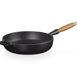 Le Creuset sauteerpan rond met open greep ø 28 cm gietijzer mat zwart