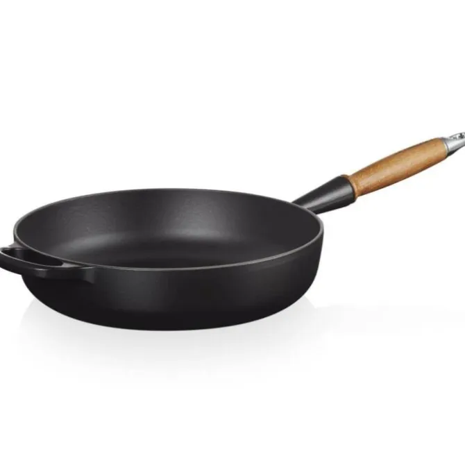 Le Creuset sauteerpan rond met open greep ø 28 cm gietijzer mat zwart