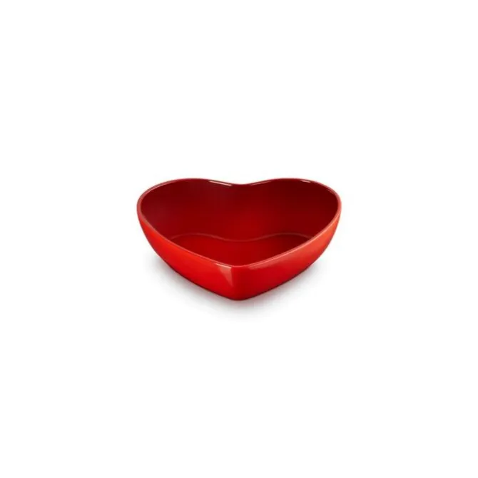 Le Creuset serveerschaal hart 2,9 liter aardewerk kersrood