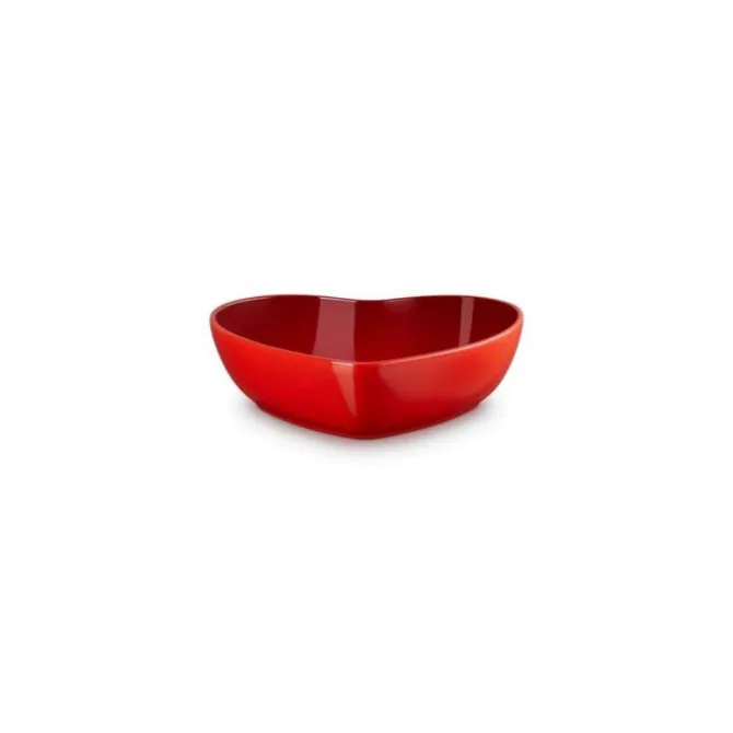 Le Creuset serveerschaal hart 2,9 liter aardewerk kersrood