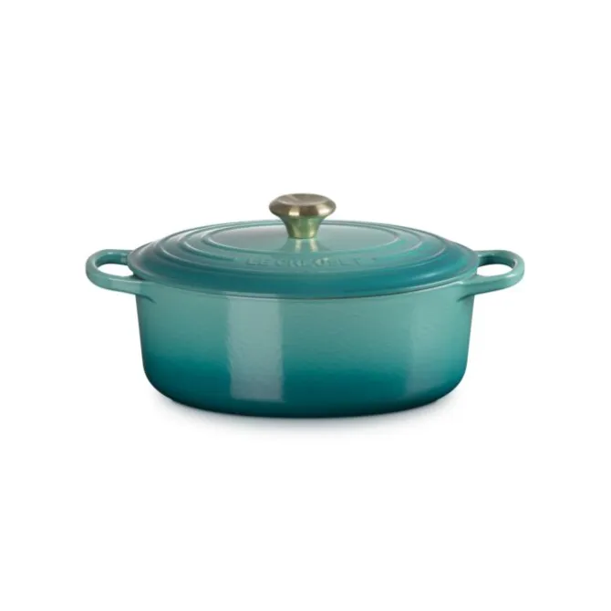 Le Creuset Signature braadpan ovaal 4,7 liter ø 29 cm gietijzer Bleu Riviera