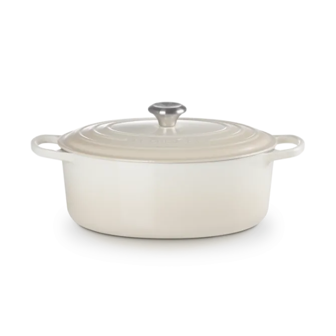 Le Creuset Signature braadpan ovaal 6,3 liter ø 31 cm gietijzer meringue