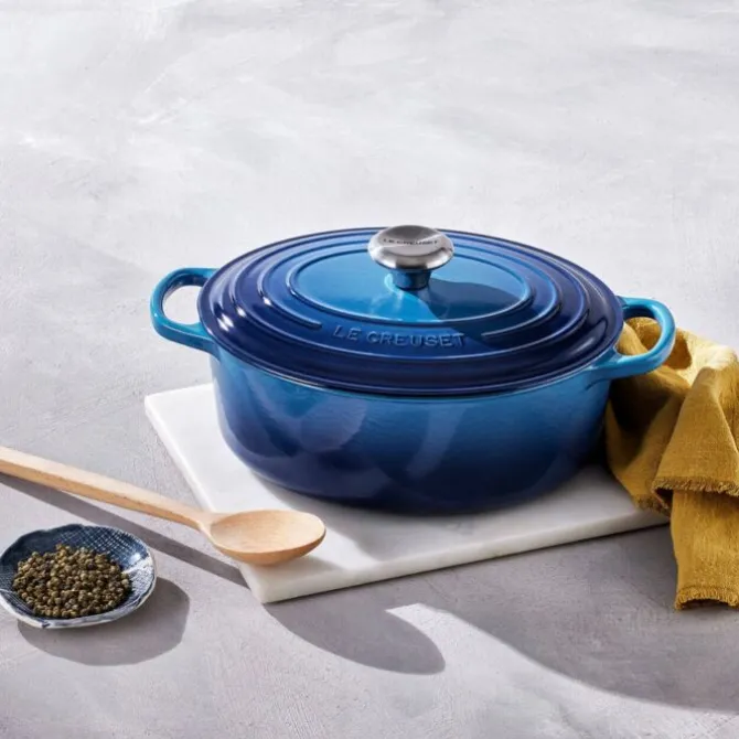 Le Creuset Signature braadpan ovaal 6,3 liter ø 31 cm gietijzer Azure