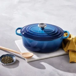 Le Creuset Signature braadpan ovaal 7,5 liter ø 33 cm gietijzer Azure