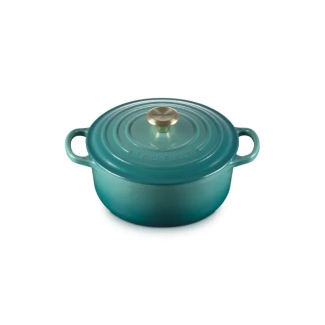 Le Creuset Signature braadpan 2,4 liter ø 20 cm gietijzer Bleu Riviera