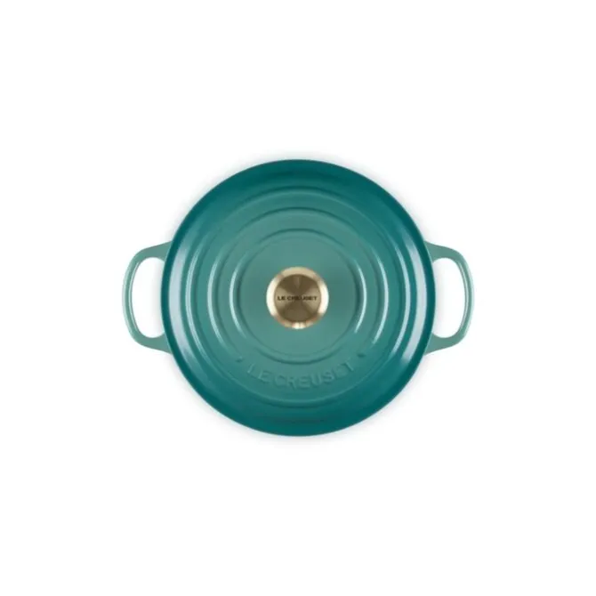 Le Creuset Signature braadpan 2,4 liter ø 20 cm gietijzer Bleu Riviera