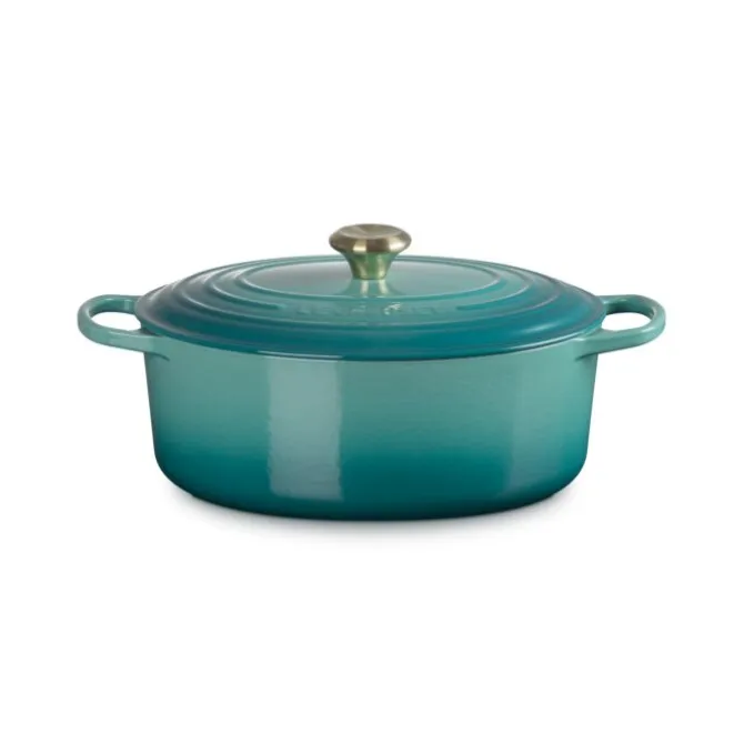 Le Creuset Signature braadpan ovaal 6,3 liter ø 31 cm gietijzer Bleu Riviera