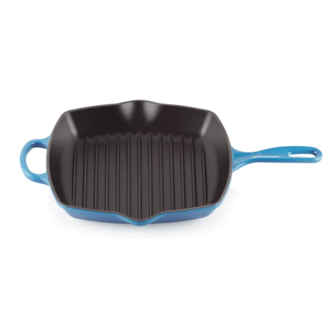 Le Creuset skillet grill vierkant 26 cm gietijzer Azure