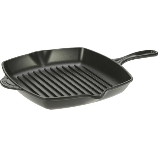 Le Creuset skillet grill vierkant 26 cm gietijzer matzwart